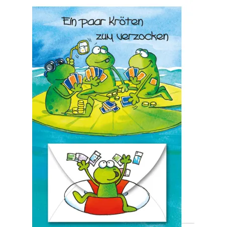 Carte d'anniversaire crapaud joueur