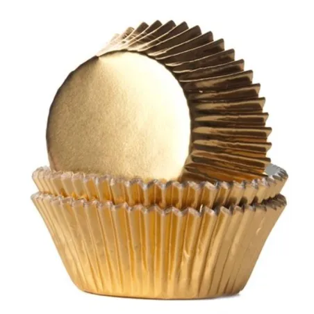 Moules à cupcakes dorés, 24 pièces