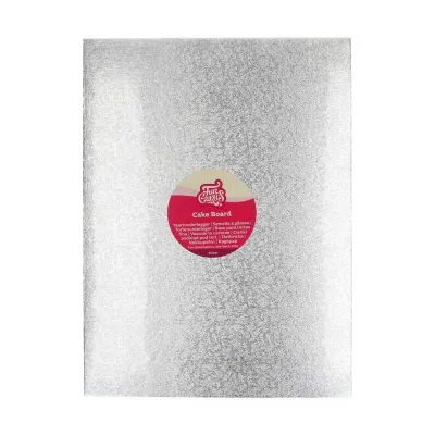 Tortenplatte Rechteckig 40.5 x 30.5 cm, Silber