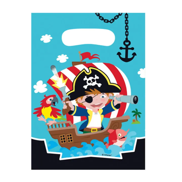 Sacchetti regalo pirata 23,4 x 16,2 cm, 8 pezzi