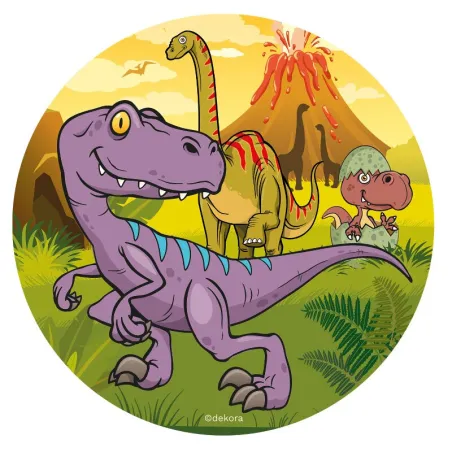 Cake topper in carta commestibile Dinos, Ø 20 cm