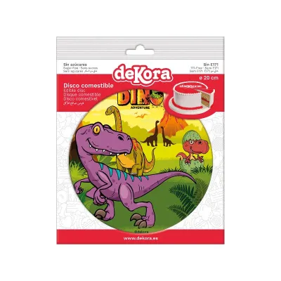 Cake topper in carta commestibile Dinos, Ø 20 cm