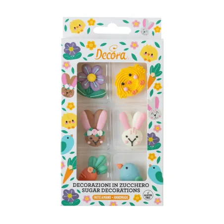 Easter sugar decorations, 6 pieces