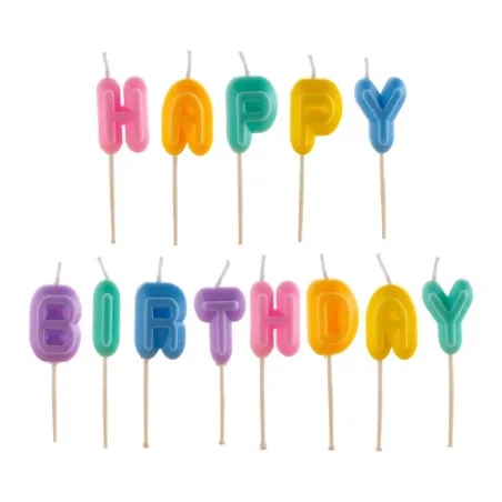 Candele "Happy Birthday" multicolore