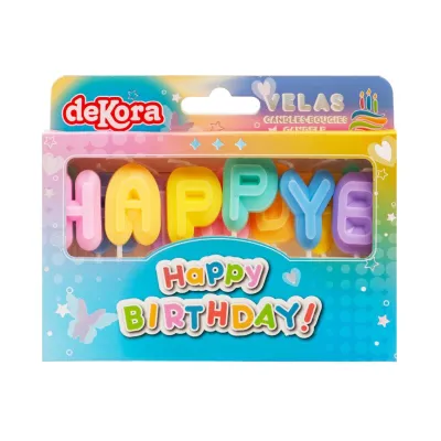 Candele "Happy Birthday" multicolore