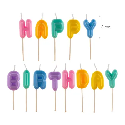 Candele "Happy Birthday" multicolore