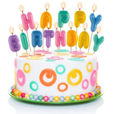 Candele "Happy Birthday" multicolore