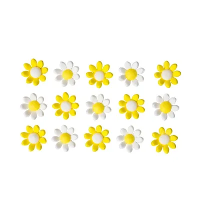 Zuckerdekoration gelbe / weisse Blumen