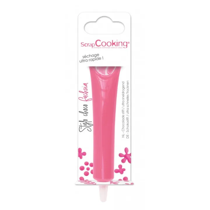 Penna al cioccolato fucsia – 25 g di cioccolato da scrivere per decorare e scrivere su dolci | miniSchoggi