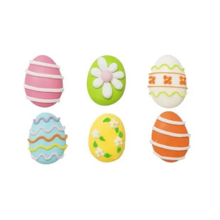 Décoration en sucre Oeufs de Pâques, 6 pièces