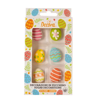 Sugar decoration Easter eggs, 6 pieces
