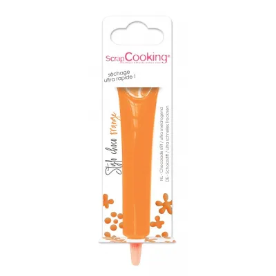 Schokoladenstift Orange – 25 g Schreibschokolade zum Dekorieren und Beschriften von Gebäck | miniSchoggi