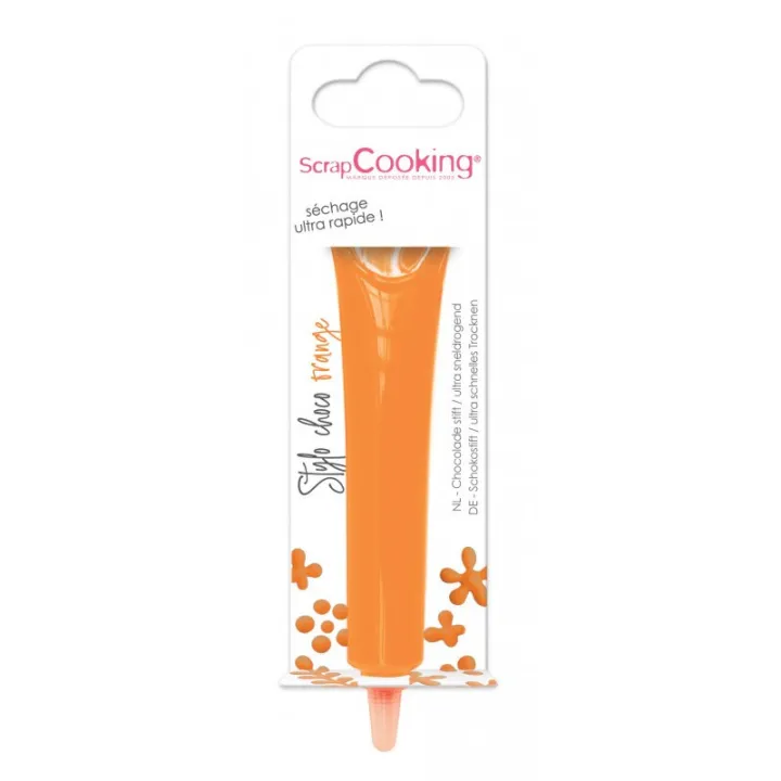 Chocolate flavour pen Orange – 25 g Writing chocolate for decorating and writing on baked goods | miniSchoggi