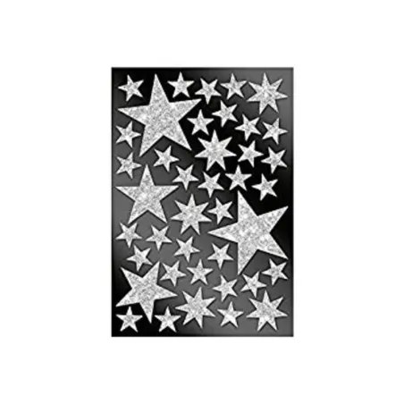 Adesivo Glitter Stars Argento, 40 adesivi