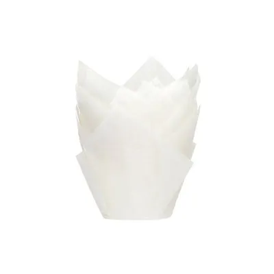 Cupcake Förmchen Tulpen Weiss, 36 Stück