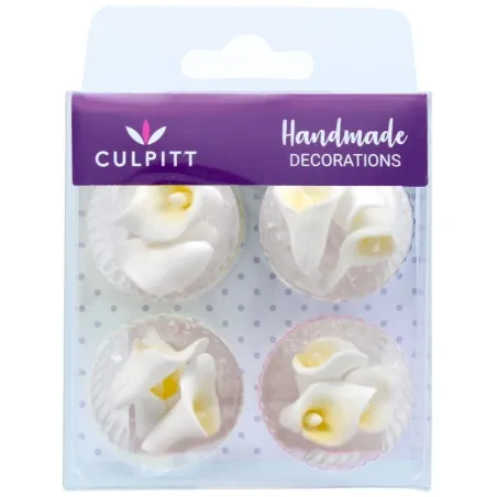 Sugar decoration small calla flowers, 12 pieces