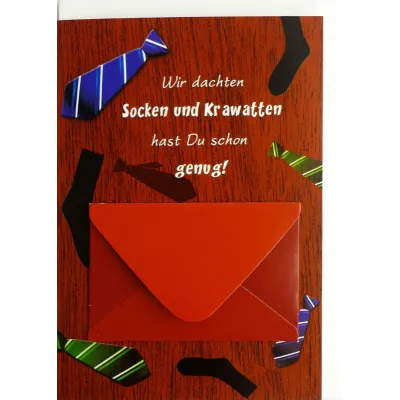 Geburtstagskarte Socken und Kravatten