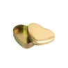 Gold heart cookie tin, 123 x 120 x 30 mm