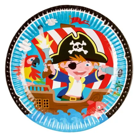 Assiette en carton Ohé les pirates Ø 23 cm, 8 pièces