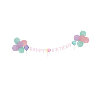 Happy Birthday Deko-Set Pastel