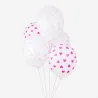 Ballon mit Rosa Herzen, 5 Stück