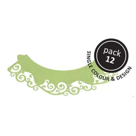 Cupcake Wrapper vagues vert clair, 12 pièces