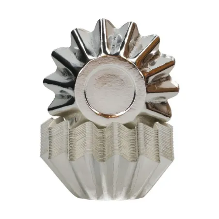 Cupcakes molds Bloom Metallic Silver, 48 pieces