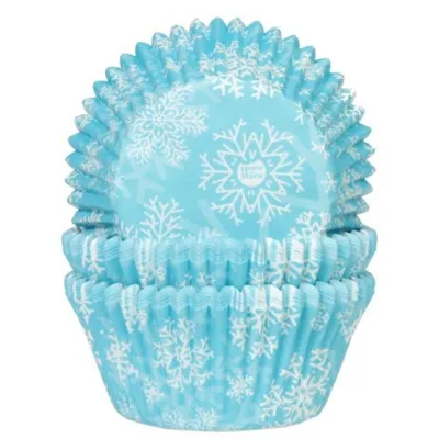 Cupcake Förmchen Schneeflocken, 50 Stück