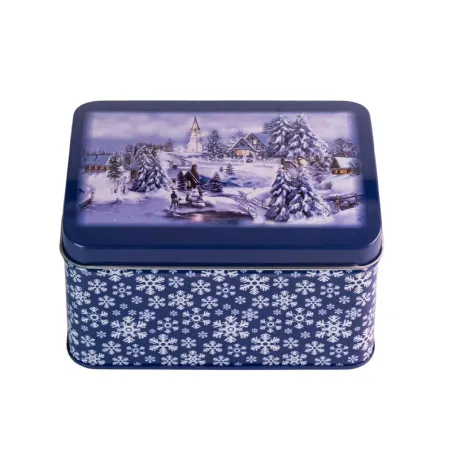 Paesaggio invernale in latta per biscotti, 143 x 102 x 83 mm