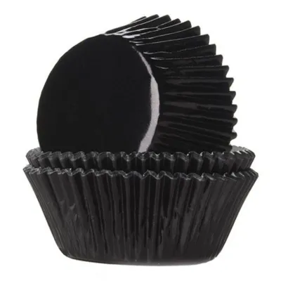 Cupcake Förmchen Metallic Schwarz, 24 Stück