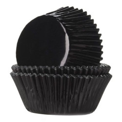 Stampi per cupcake nero metallizzato, 24 pezzi