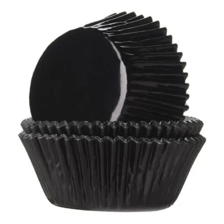 Cupcake molds metallic black, 24 pieces