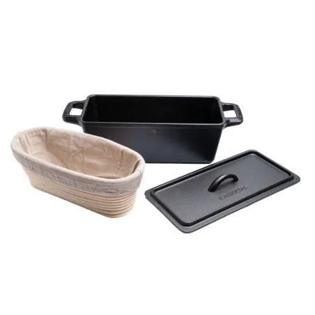 Set di pentole in ghisa per pane, quadrate, 28 x 12 cm