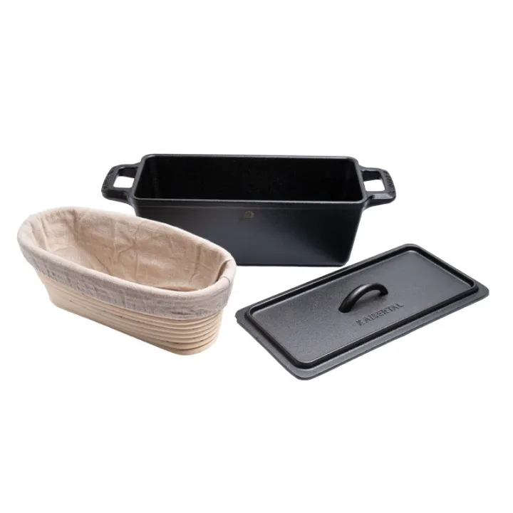Set di pentole in ghisa per pane, quadrate, 28 x 12 cm