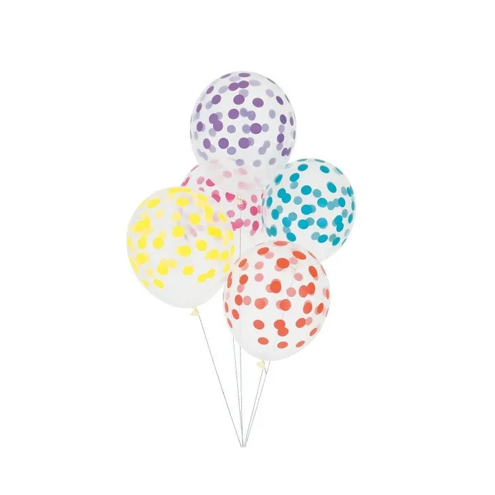 Balloon with dots colorful, 5 pieces