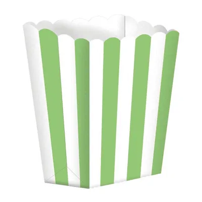 Popcorn Box grün-gestreift, 5 Stück