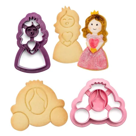 Embossing & cookie cutter set princess and carriage, 2 pieces