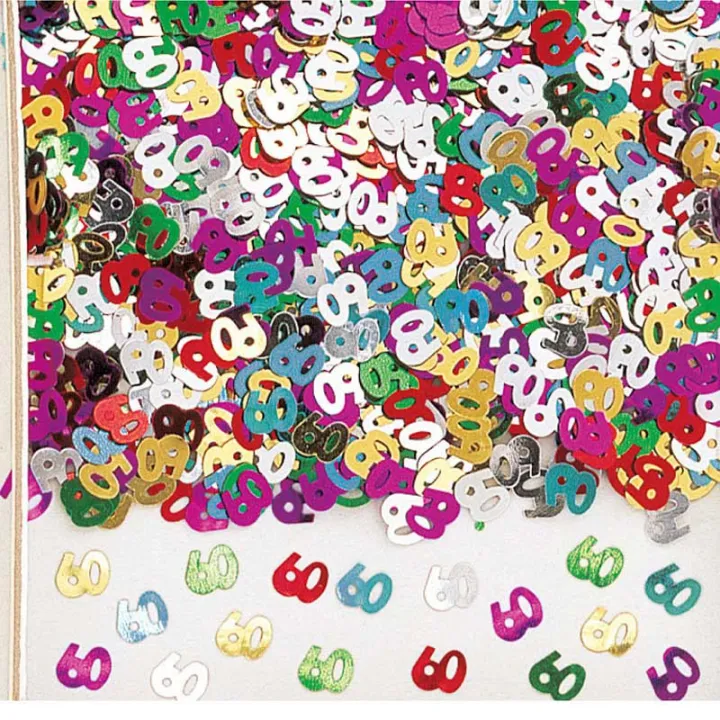 Konfetti Zahl 60 metallic bunt, 14 g