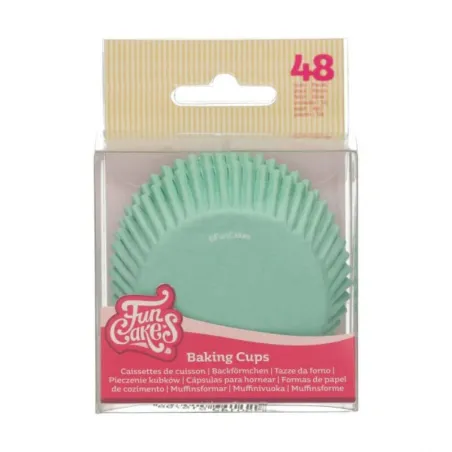 FunCakes Moules à cupcakes vert menthe, 48 pièces