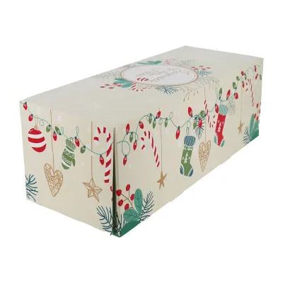 Bûche Schachtel Joyeuses Fêtes, 25 x 11.5 x 10.5 cm
