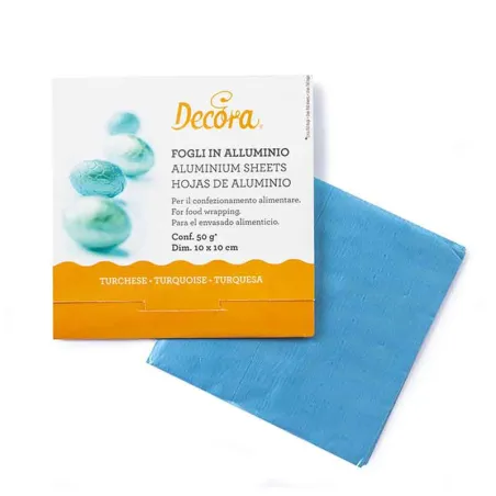 Feuille d'aluminium chocolat turquoise, 150 pièces