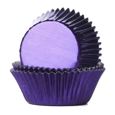 Cupcake Förmchen Metallic Violett, 24 Stück