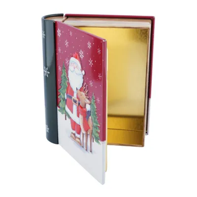Buchdose Santa Claus mit Rentier, 118 x 100 x 38 mm