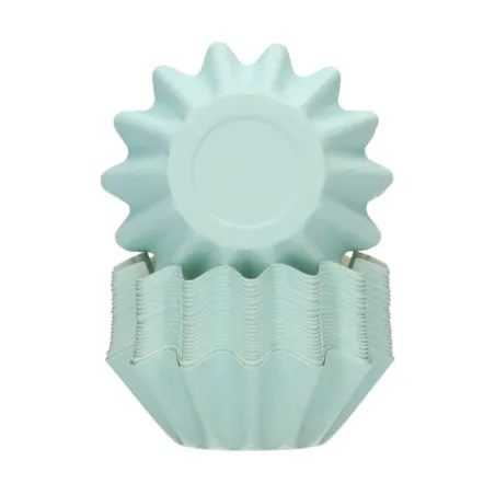 Moules à cupcakes Bloom bleu clair, 48 pièces
