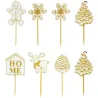 Candele di Natale bianche e oro, 8 pezzi