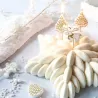 White and gold Christmas candles, 8 pieces