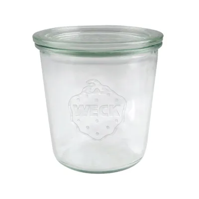 WECK Sturz-Gläser, 580 ml mit 100 mm Rundrand, 6 Stück inkl, Glasdeckel