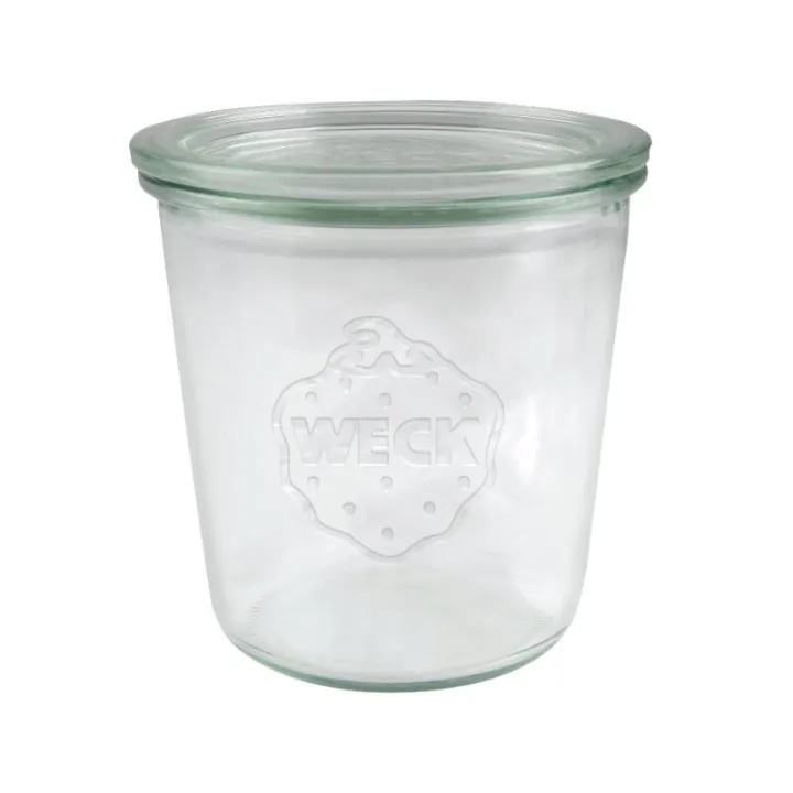 Bicchieri WECK, 580 ml con bordo rotondo da 100 mm, 6 pezzi incl. coperchi in vetro