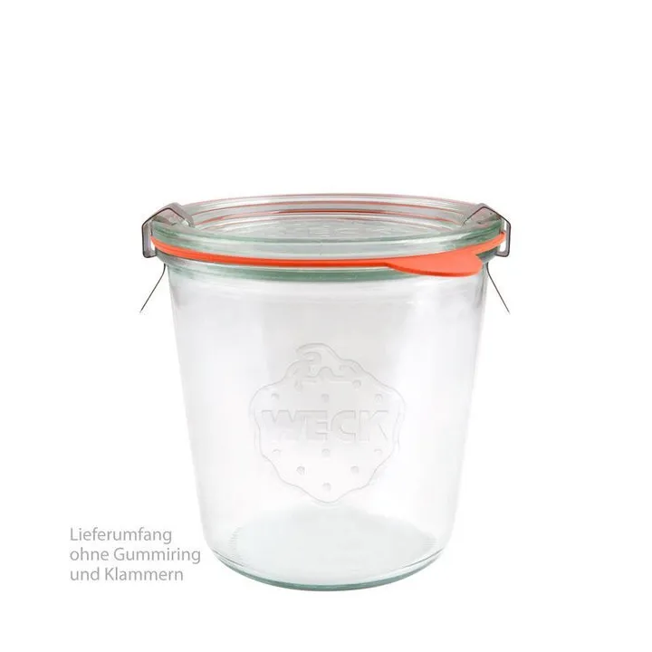 Bicchieri WECK, 580 ml con bordo rotondo da 100 mm, 6 pezzi incl. coperchi in vetro