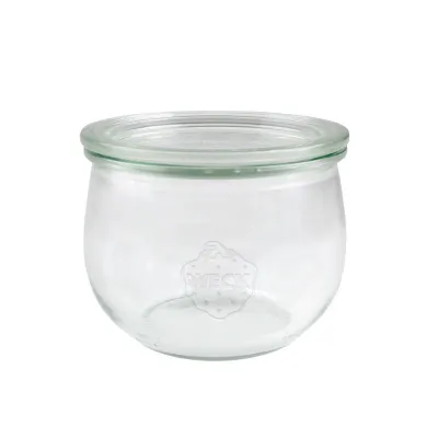 WECK Tulpen-Gläser, 580 ml mit 100 mm Rundrand, 6 Stück inkl. Glasdeckel